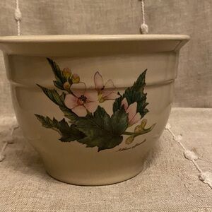 Vintage Botanical Zanesville Pink Althaea Officinalis Flower Planter